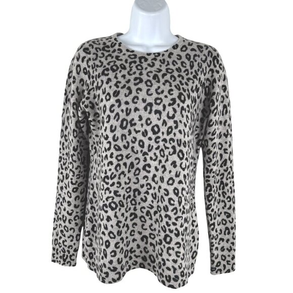 Charter Club‎ Luxury Cashmere Sweater Womens Small Leopard Gray NWT FS-1313 - Picture 1 of 10